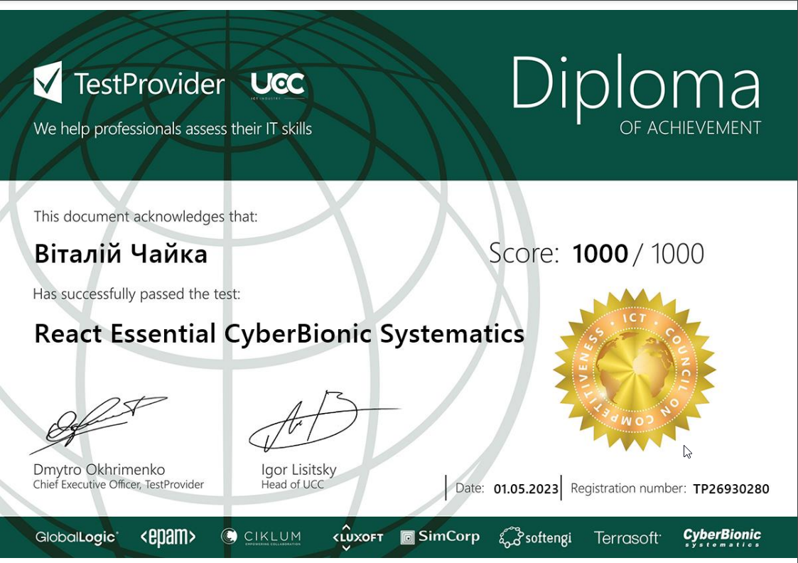 certificate