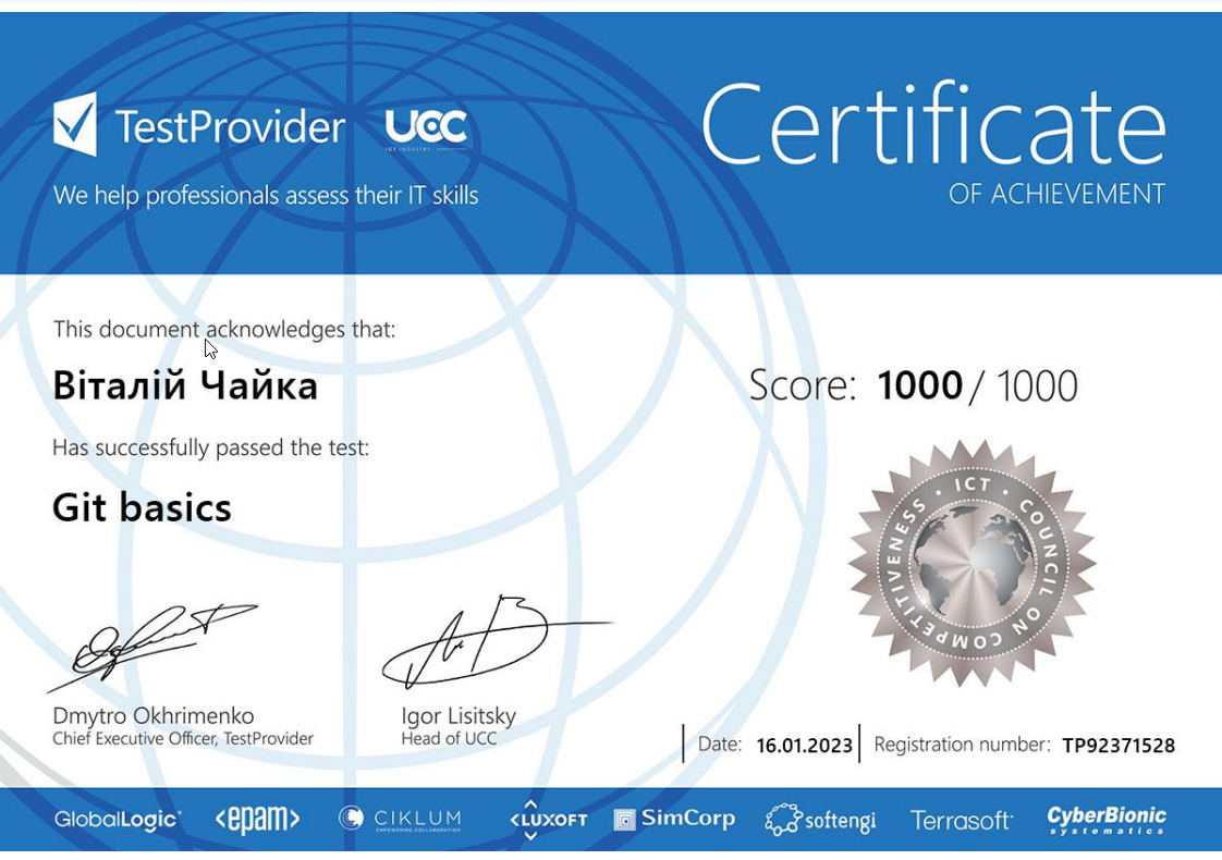 certificate